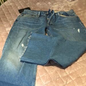 rag & bone Distressed Indigo Flare Jeans